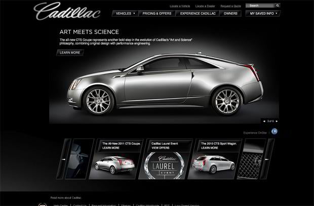car website - Cadillac