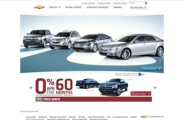 car web design theme - Chevrolet
