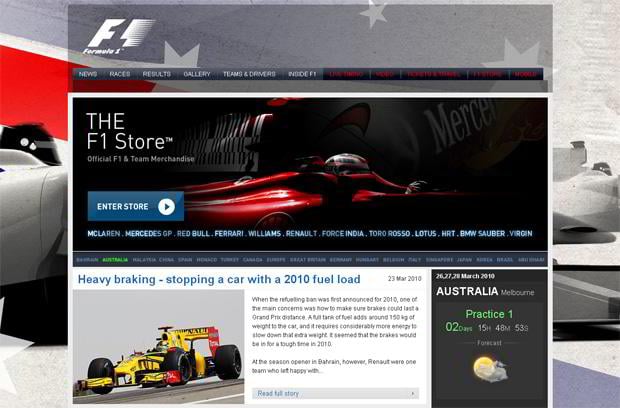 car web design - Formula1