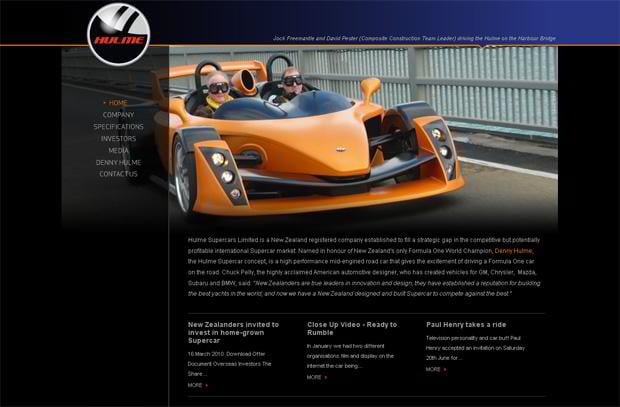 car web design theme - Hulmesupercars