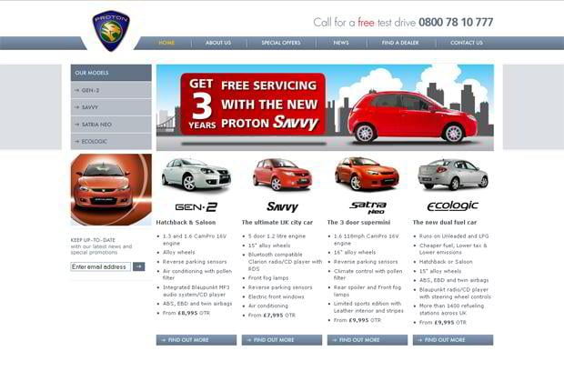 car web page design - Proton