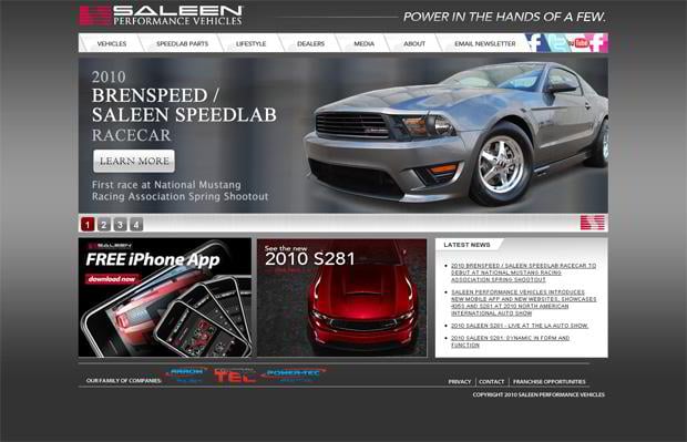 car webpage design - Saleen
