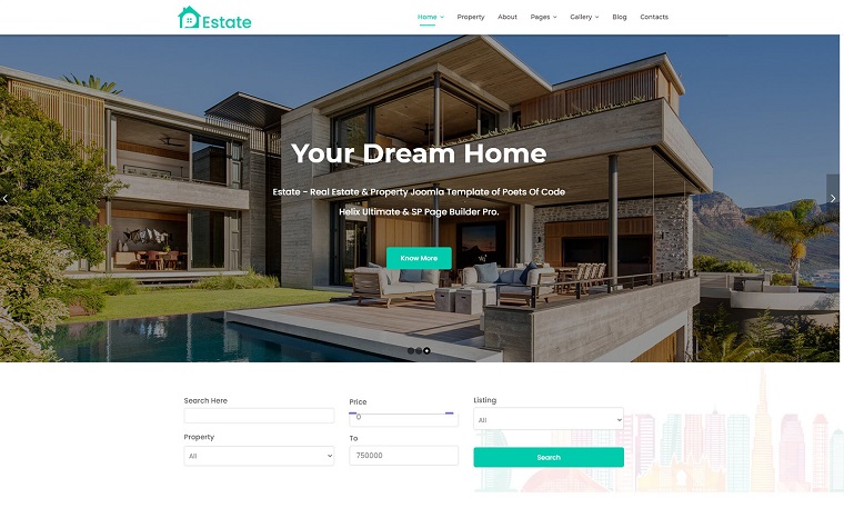 Estate - Real Estate and Property Joomla Template.