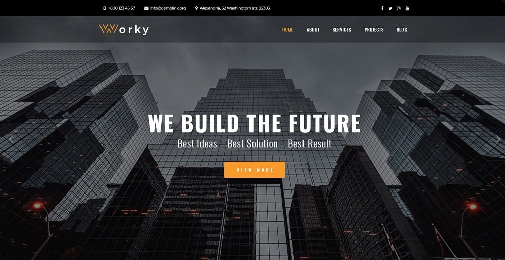 Worky - Architectural Bureau Multipurpose Modern Elementor WordPress Theme
