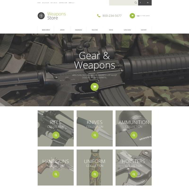 Weapons Collection OpenCart Template