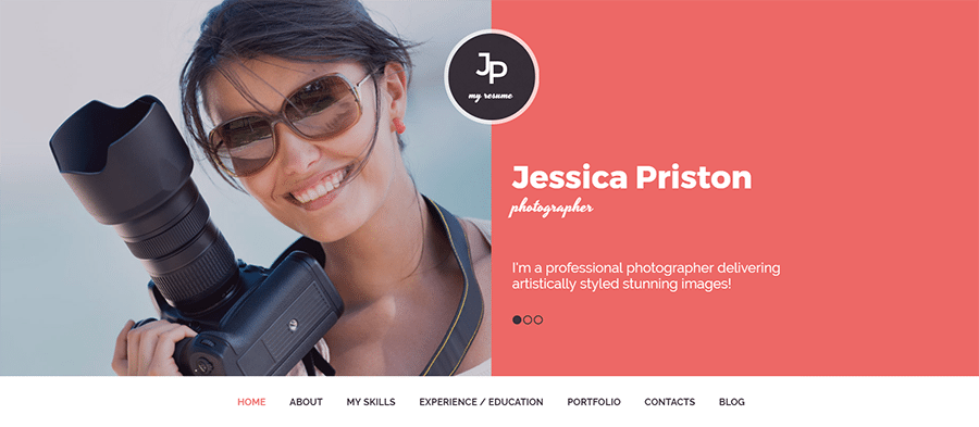 Jessica Priston Photo Sharing WordPress Theme