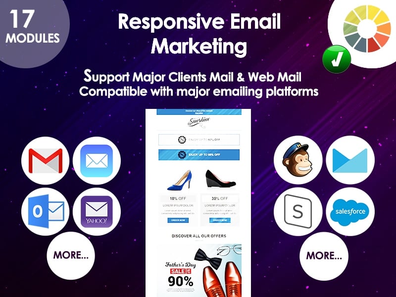 电子邮件响应式营销提供简报模板