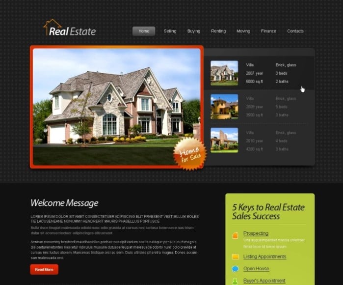 免费的HTML5模板-房地产网站网站模板