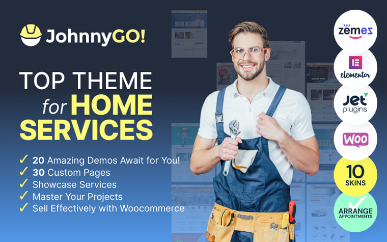JohnnyGo - Multipurpose Home Services WordPress Theme.