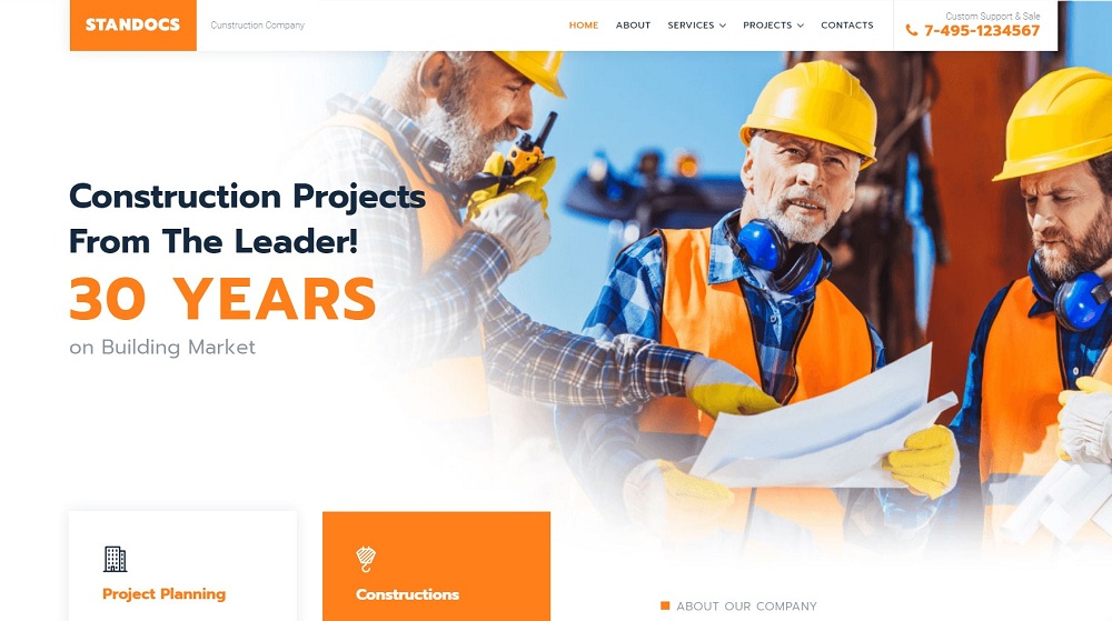 Standocs - Construction Company Elementor WordPress Theme