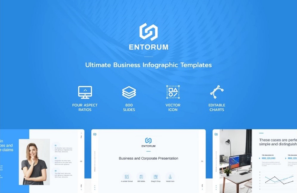 Entorum - Business PowerPoint template with customizable infographics