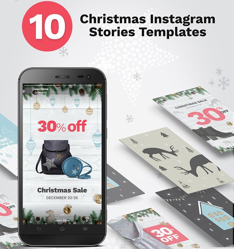 10 Christmas Instagram故事横幅 Social Media