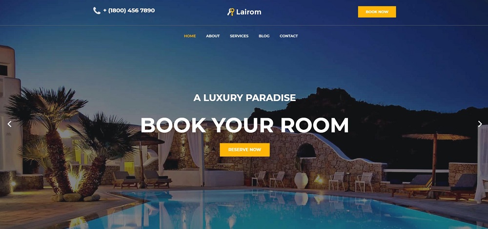 Lairom - Hotel Multipurpose Modern Elementor WordPress Theme