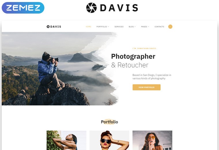 davis photographer website template