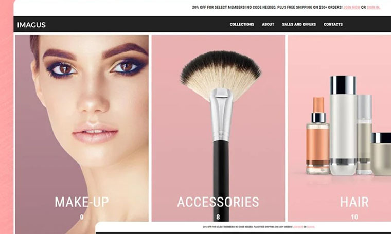 Imagus Cosmetics Store fashion theme
