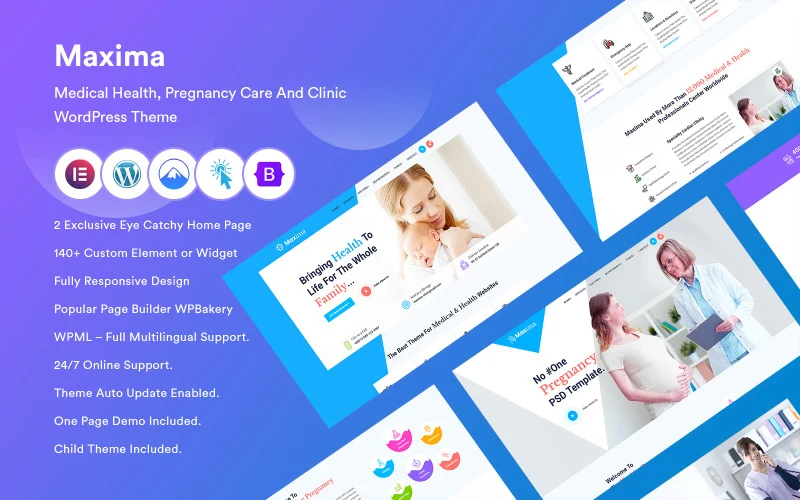 医疗健康，怀孕护理和诊所WordPress主题