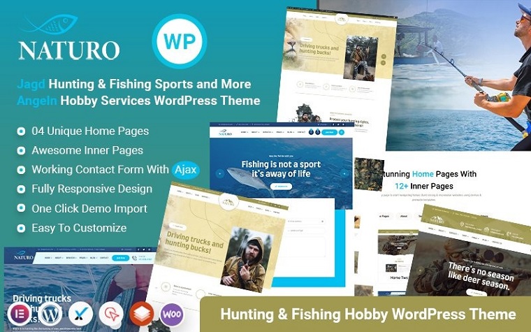 Naturo - Hunting Fishing Outdoor Shop WordPress Theme.
