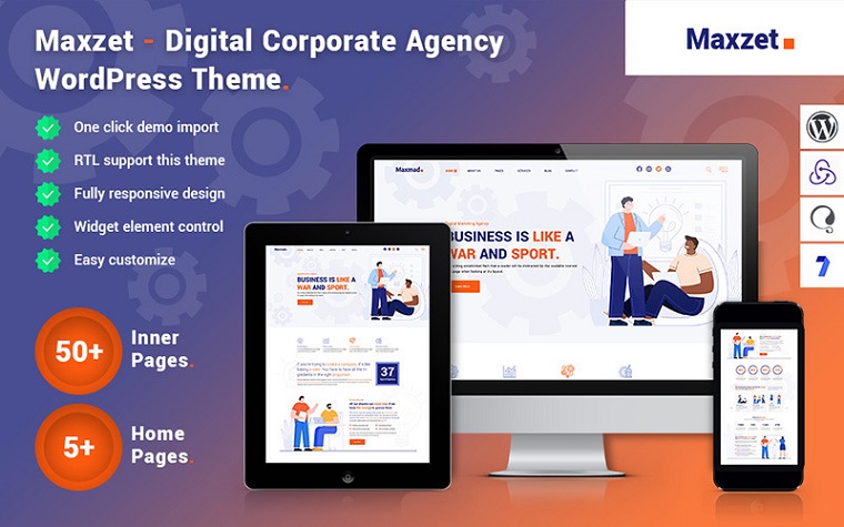Maxzet - Digital Agency WordPress Theme.