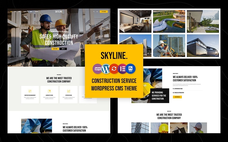 Skyline - Construction and Real Estate Multi-Purpose Business Elementor WordPress theme.