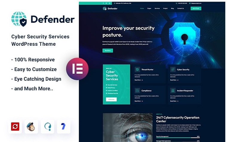 Defender - Cyber Security Services WordPress Theme.