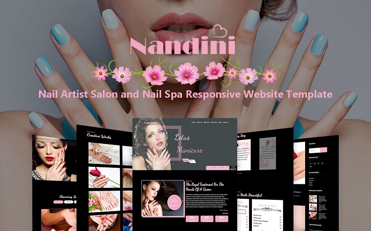 Nandini -美甲艺术家HTML网站模板.