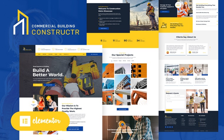 Constructr - Construction Industry WordPress Elementor Theme.