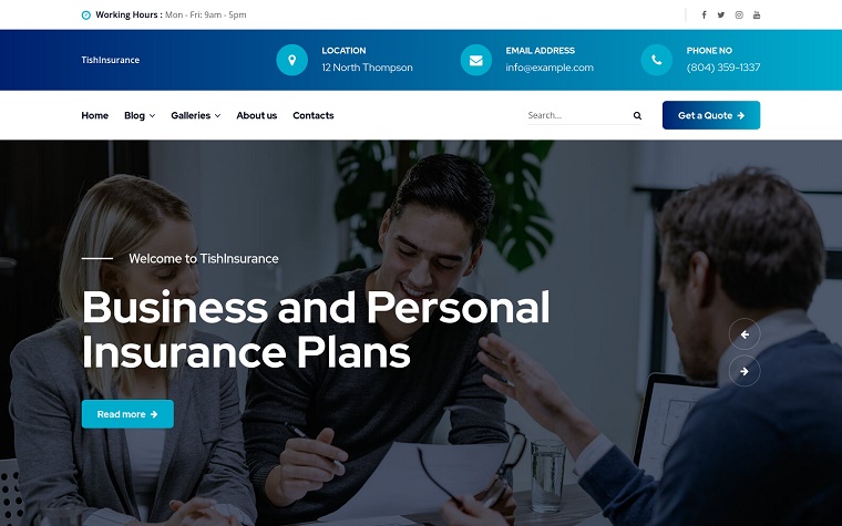 TishInsurance -金融和保险公司WordPress主题.