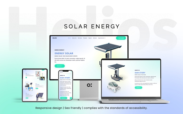 Helios - Solar Energy WordPress Theme.