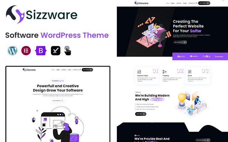 Sizzware - Software Development WordPress Theme.