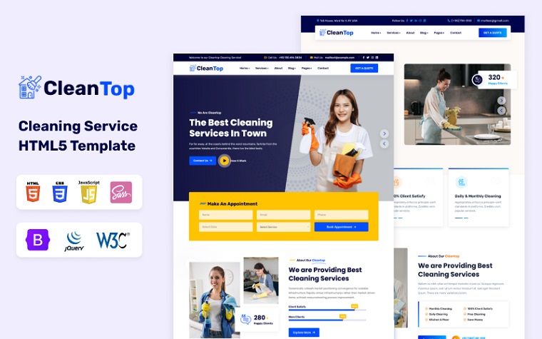 CleanTop - Cleaning Services HTML5 Template.