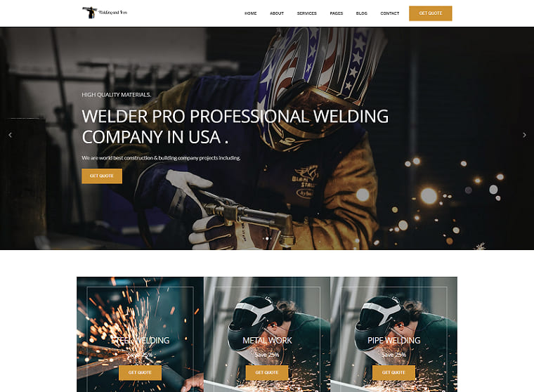 Modern & Feature-rich Welding and Iron HTML Theme.