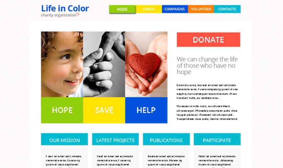 Theme für Charity Website