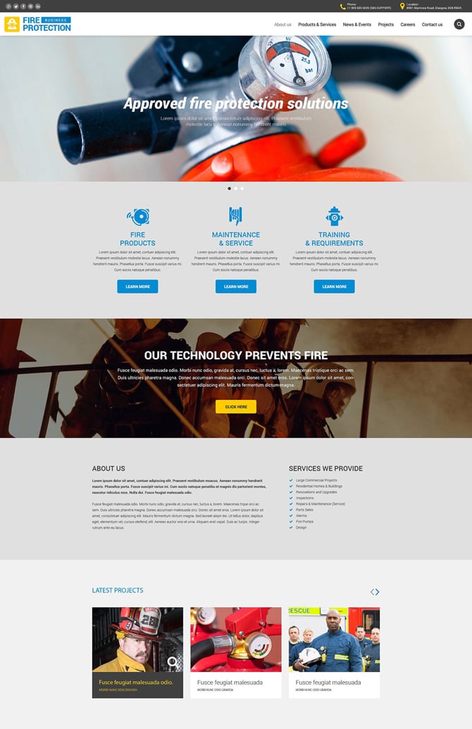 2fire-protection-business-website-template