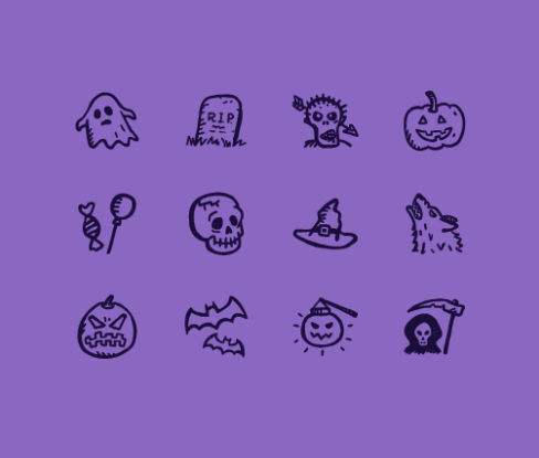Spooky-Icons-Free-–-12-hand-drawn-Halloween-icons-by-Hatchers