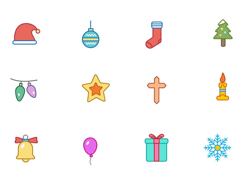 Christmas-Color-And-Outline-Icons-Vol.1