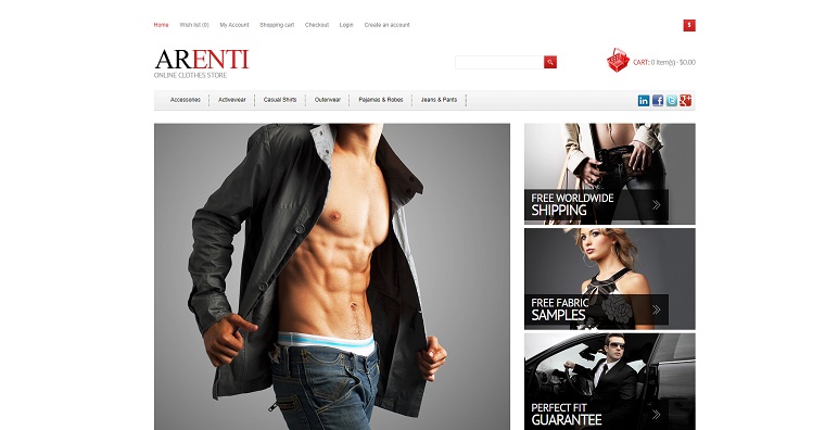 Arenti - plantilla OpenCart de tienda de ropa receptiva gratuita.
