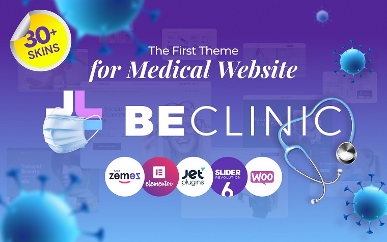 BeClinic - Tema de WordPress limpio médico multipropósito.