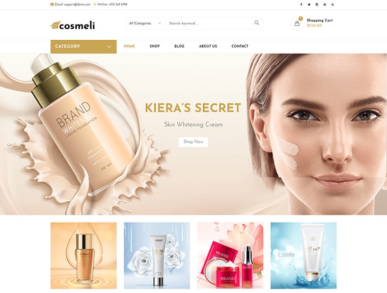 Cosmeli - Cosmética y belleza para WordPress. Tema WooCommerce.