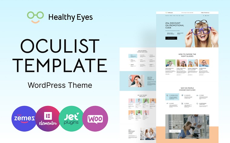 HealthEyes - Tema de WordPress para ópticos.