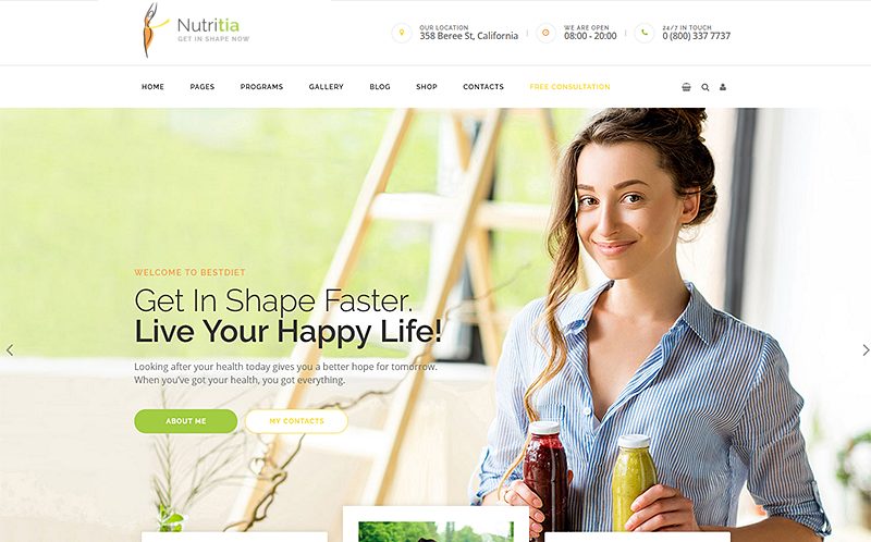 Nutritia - Tema WordPress de Nutrición y Dietología Saludables.
