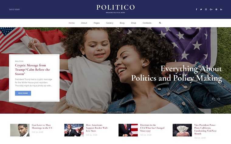 Politico - Plantilla de sitio web HTML5 multipágina de revista política.