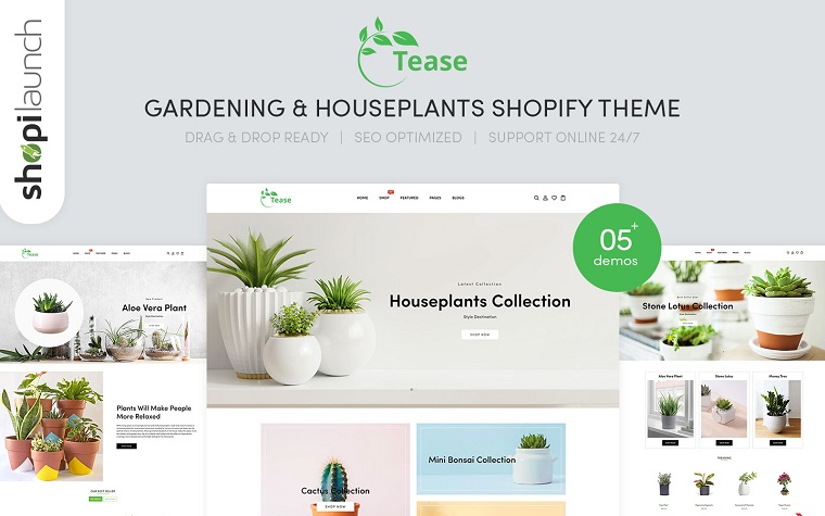 Tease - Tema Shopify de jardinería y plantas de interior.
