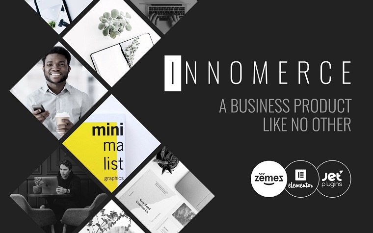 Innomerce - Tema de Elementor minimalista multipropósito de negocios para WordPress.