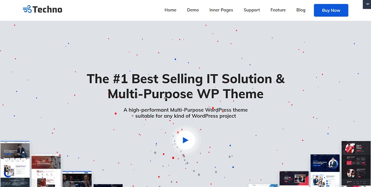 Techno - Tema de WordPress para soluciones de TI y servicios empresariales.