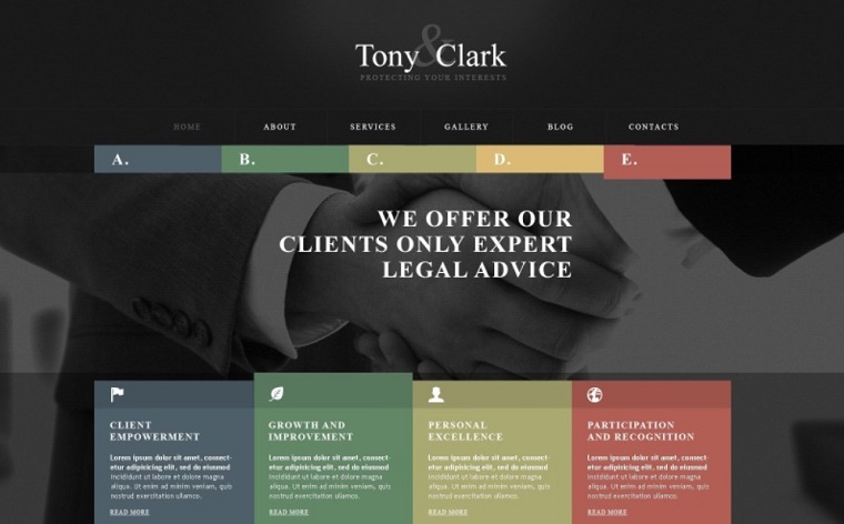 Tony Clark Tema de WordPress para bufete de abogados confiable y gratuito.