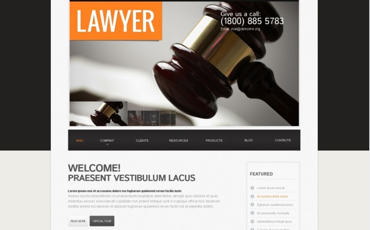 Lawyer Plantilla WordPress gratuita para bufetes de abogados.