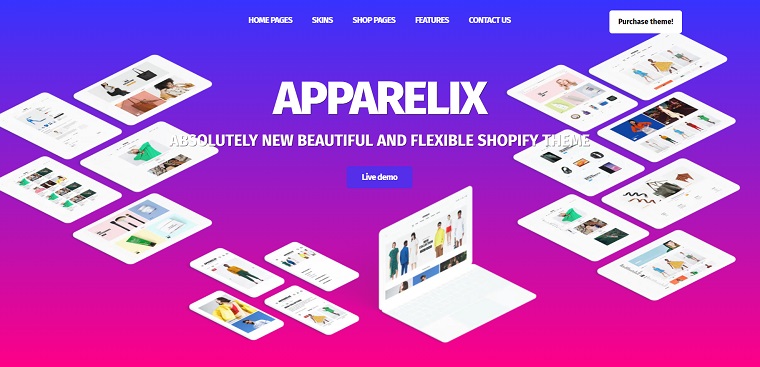 Apparelix - Tema limpio y multipropósito de Shopify.