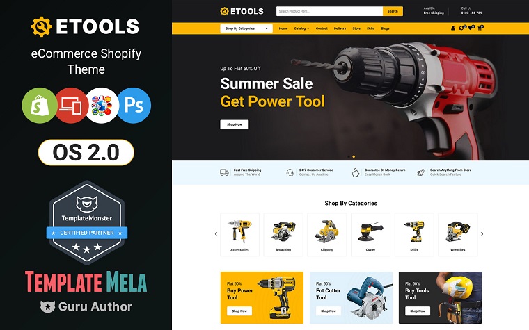 Etools - Tema de Shopify para herramientas manuales y eléctricas.