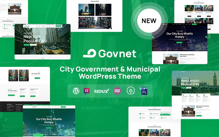 Govnet - Tema WordPress adaptable para el gobierno municipal y municipal.