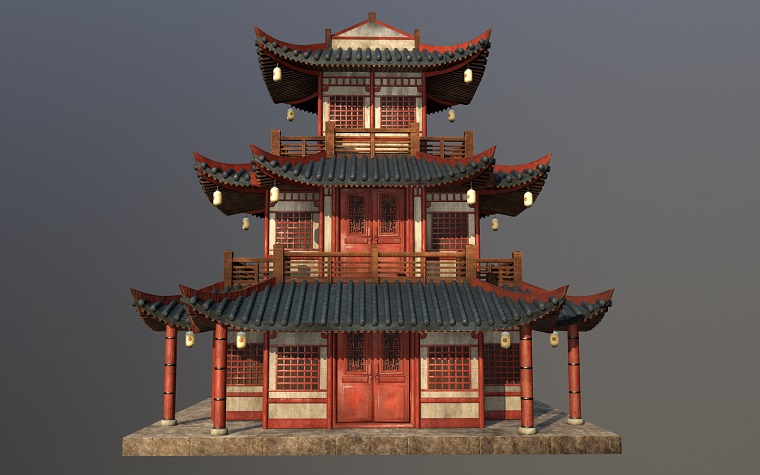 El edificio chino Modelo 3D.